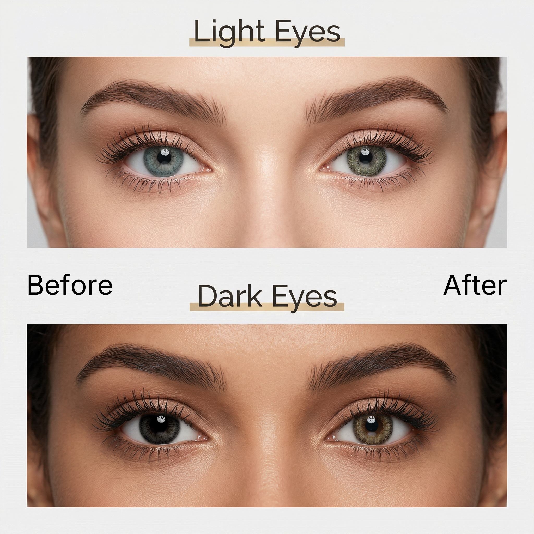 Godestar Golden Siren Colored Contacts – Radiant Hazel Lenses for Dark Eyes | 6 Months Wear