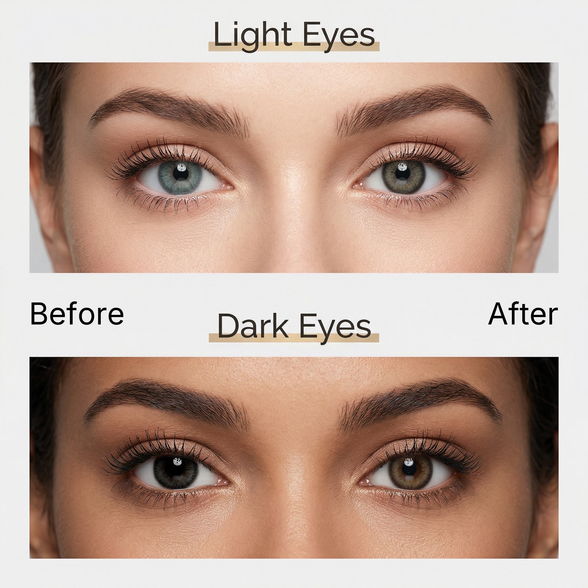 Godestar Sprite Glow Colored Contacts – Radiant Hazel Green Lenses for Dark Eyes | 6 Months Wear