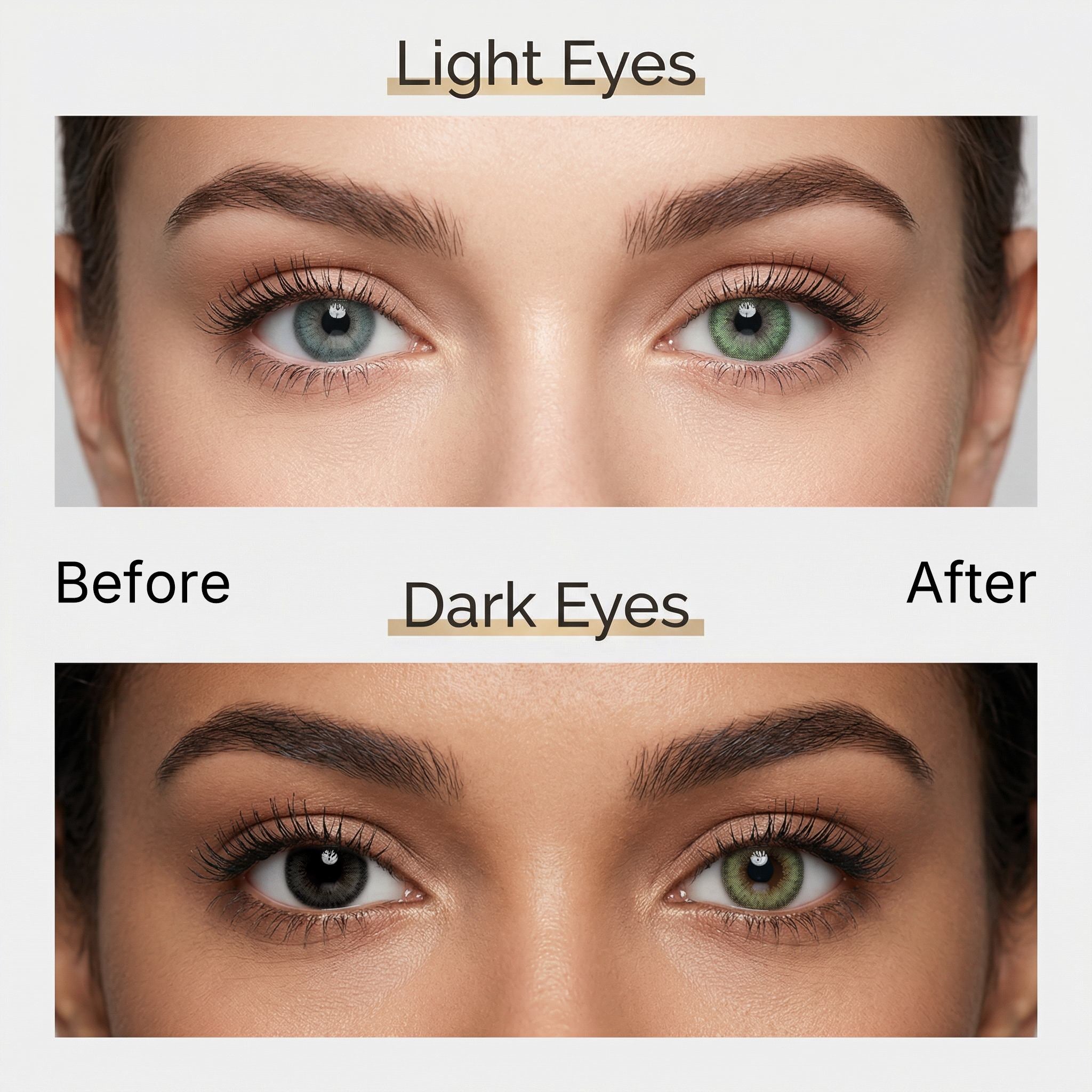 Godestar Lime Hazel Colored Contacts – Bright Green Lenses for Dark Eyes | 6 Months Wear