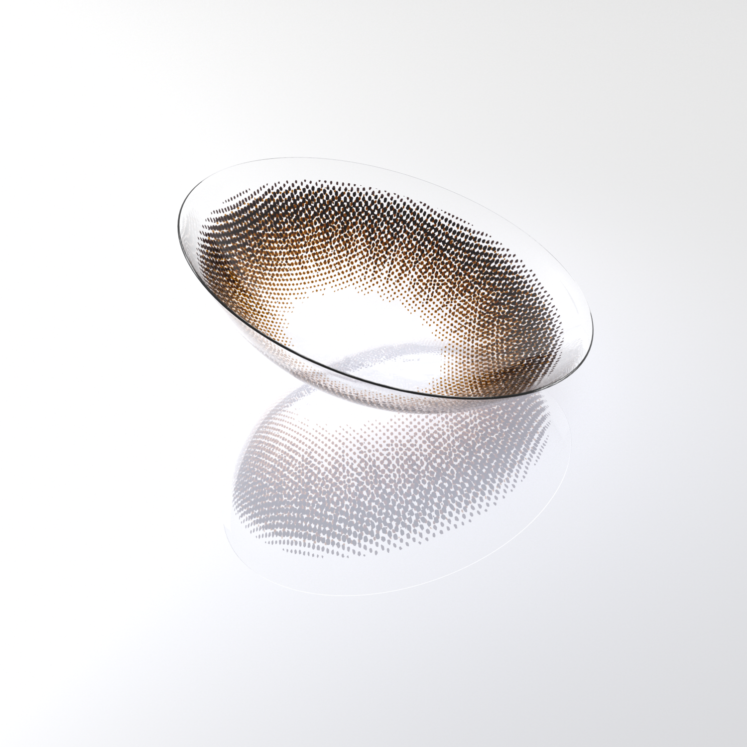 Umber Brown - Trial Pair (10 USD)Umber Brown contact lens close-up on white background showing natural brown gradient pattern
