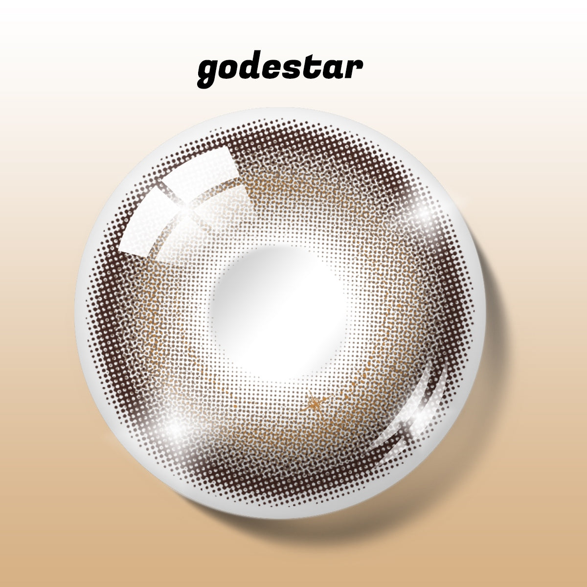 Godestar Sprite Glow Colored Contacts – Radiant Hazel Green Lenses for Dark Eyes | 6 Months Wear