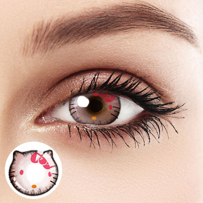 Eylumi Kitty Pink Brown Cosplay Colored Contact Lenses