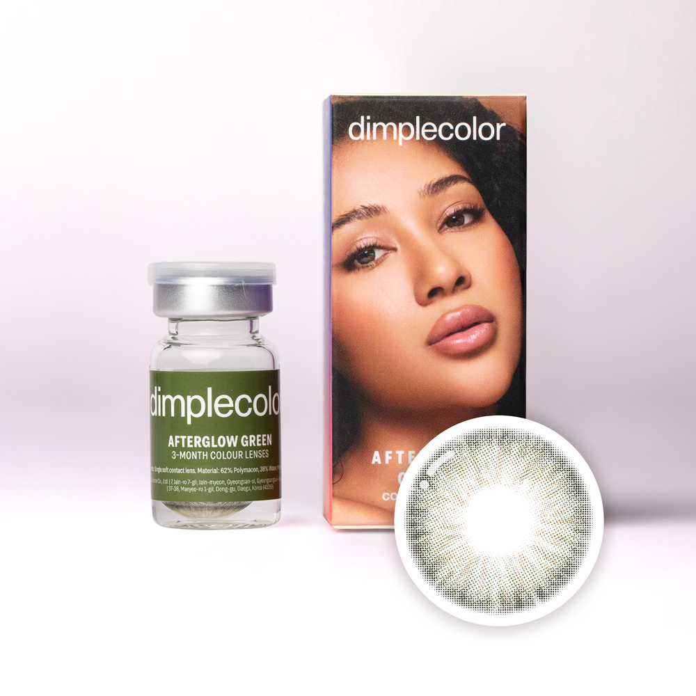 Eylumi Afterglow Green Colored Contact Lenses - Natural Green Eye Enhancement | 3-Month Reusable Lenses