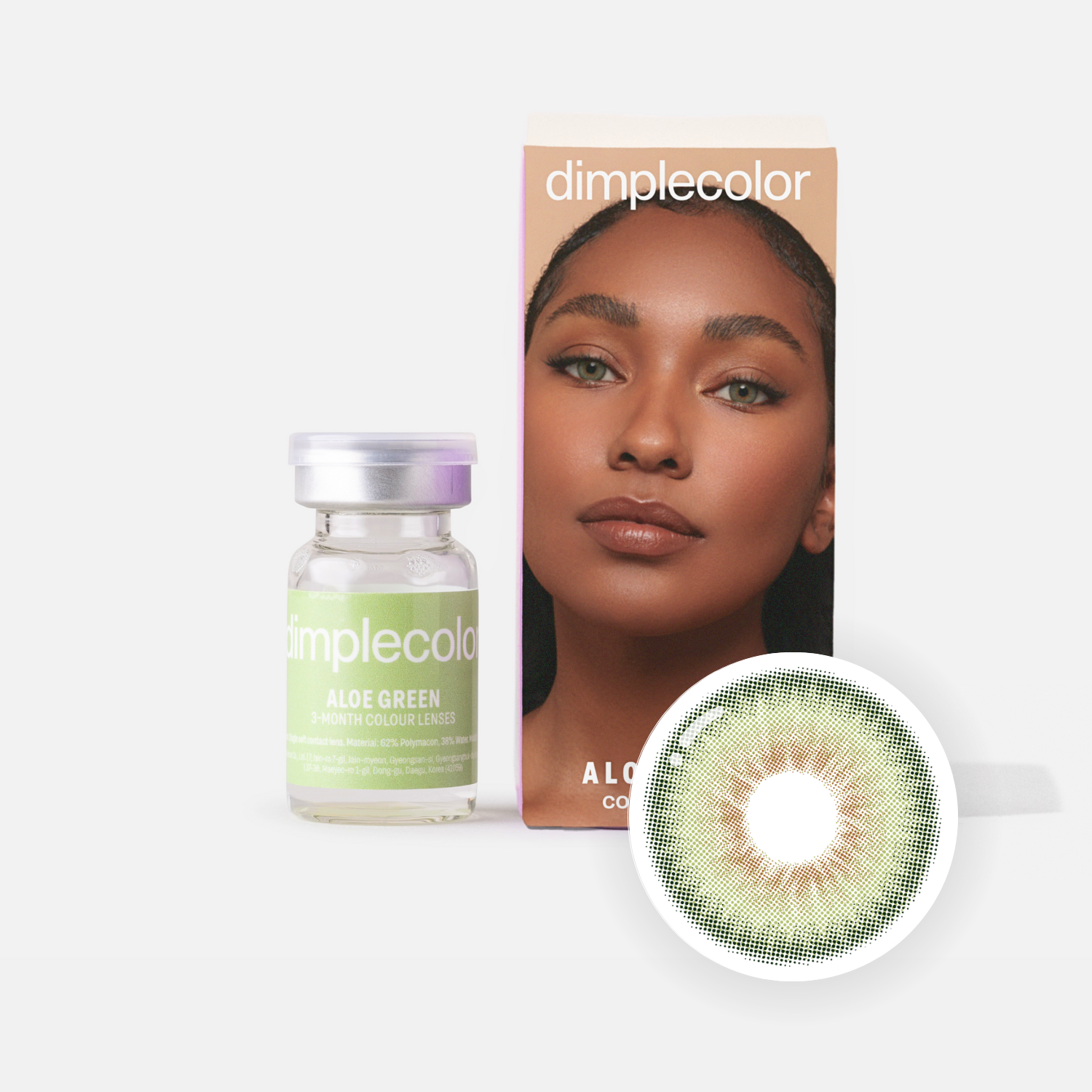Eylumi Aloe Green Colored Contact Lenses - Natural Green Eye Enhancement | 3-Month Reusable Lenses
