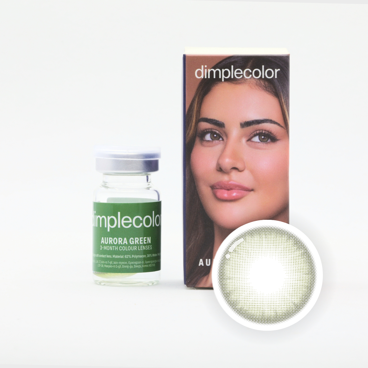 Eylumi Aurora Green Colored Contact Lenses - Natural Green Eye Enhancement | 3-Month Reusable Lenses