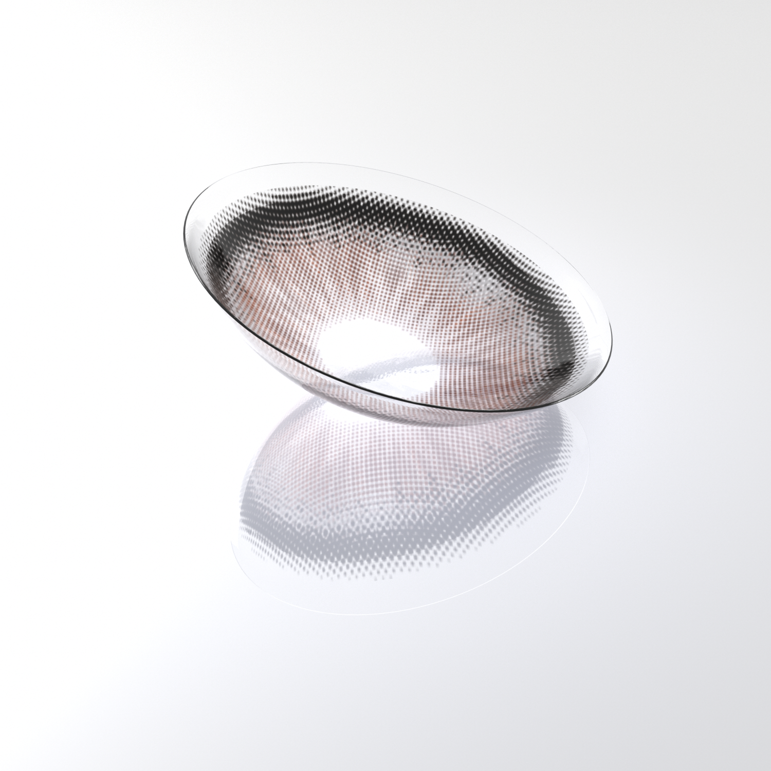 MIIEMO Marble Grey contact lens close-up on white background showing mineral inspired structured pattern and grey gradient