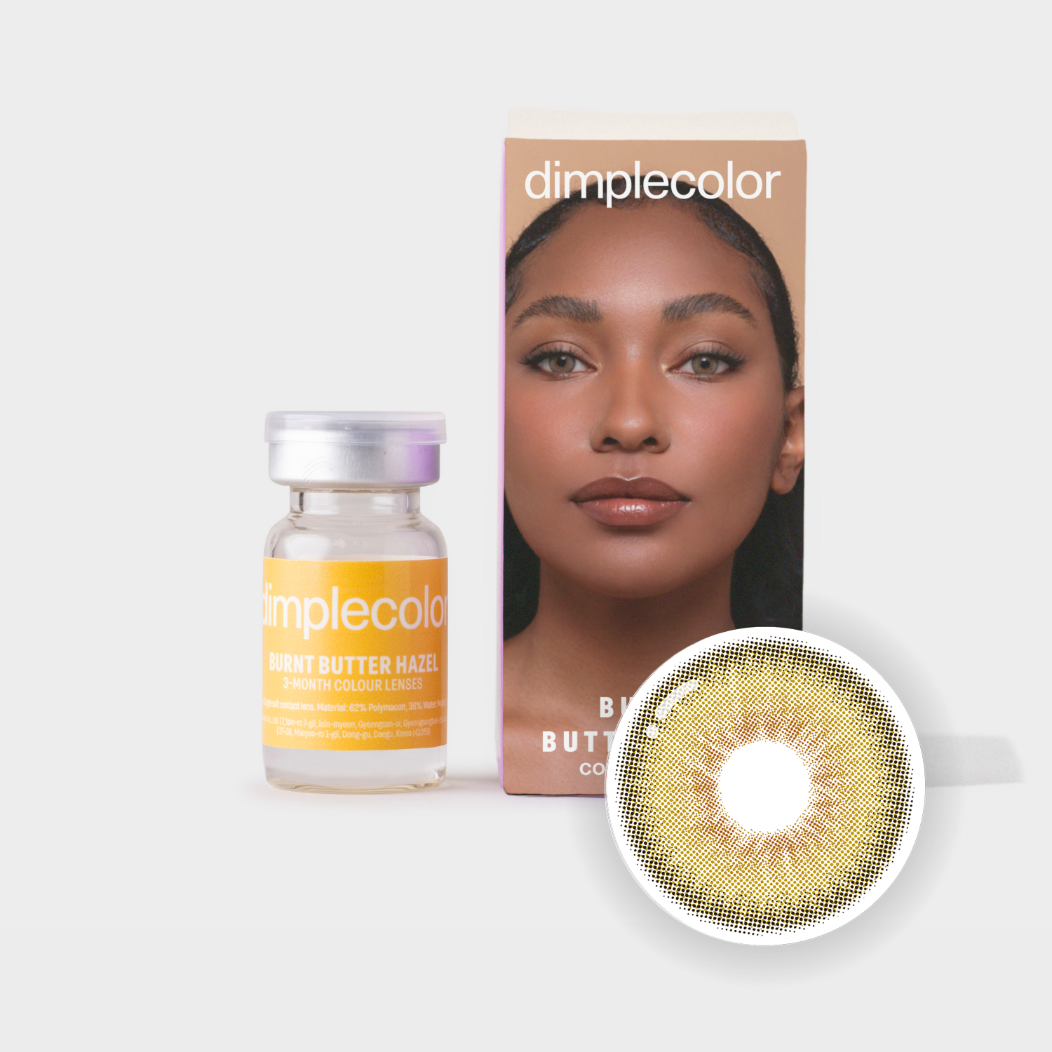 Eylumi Burnt Butter Hazel Colored Contact Lenses - Natural Hazel Eye Enhancement | 3-Month Reusable Lenses
