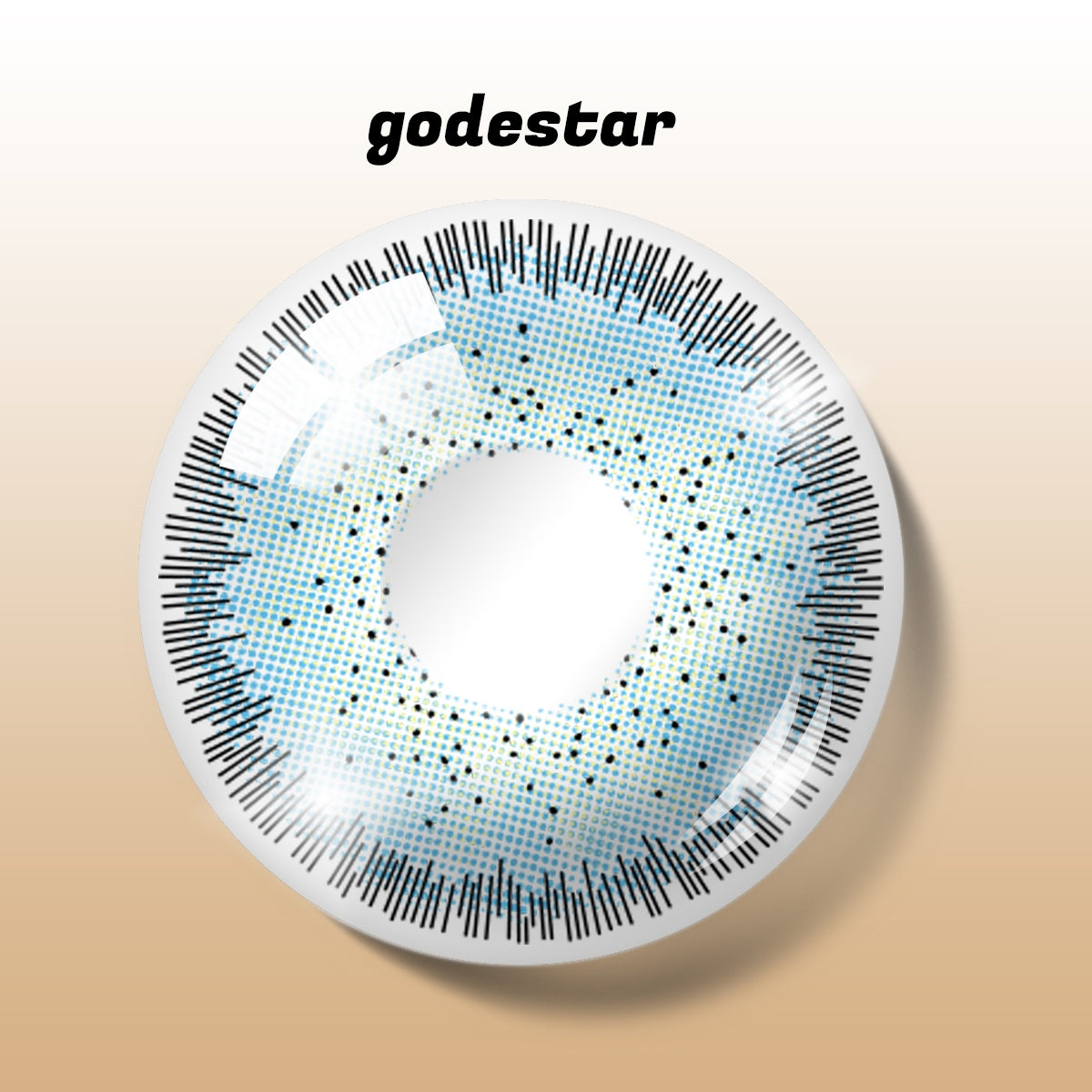 Godestar Ocean Breeze Colored Contacts – Vibrant Ice Blue Lenses for Dark Eyes | 6 Months Wear