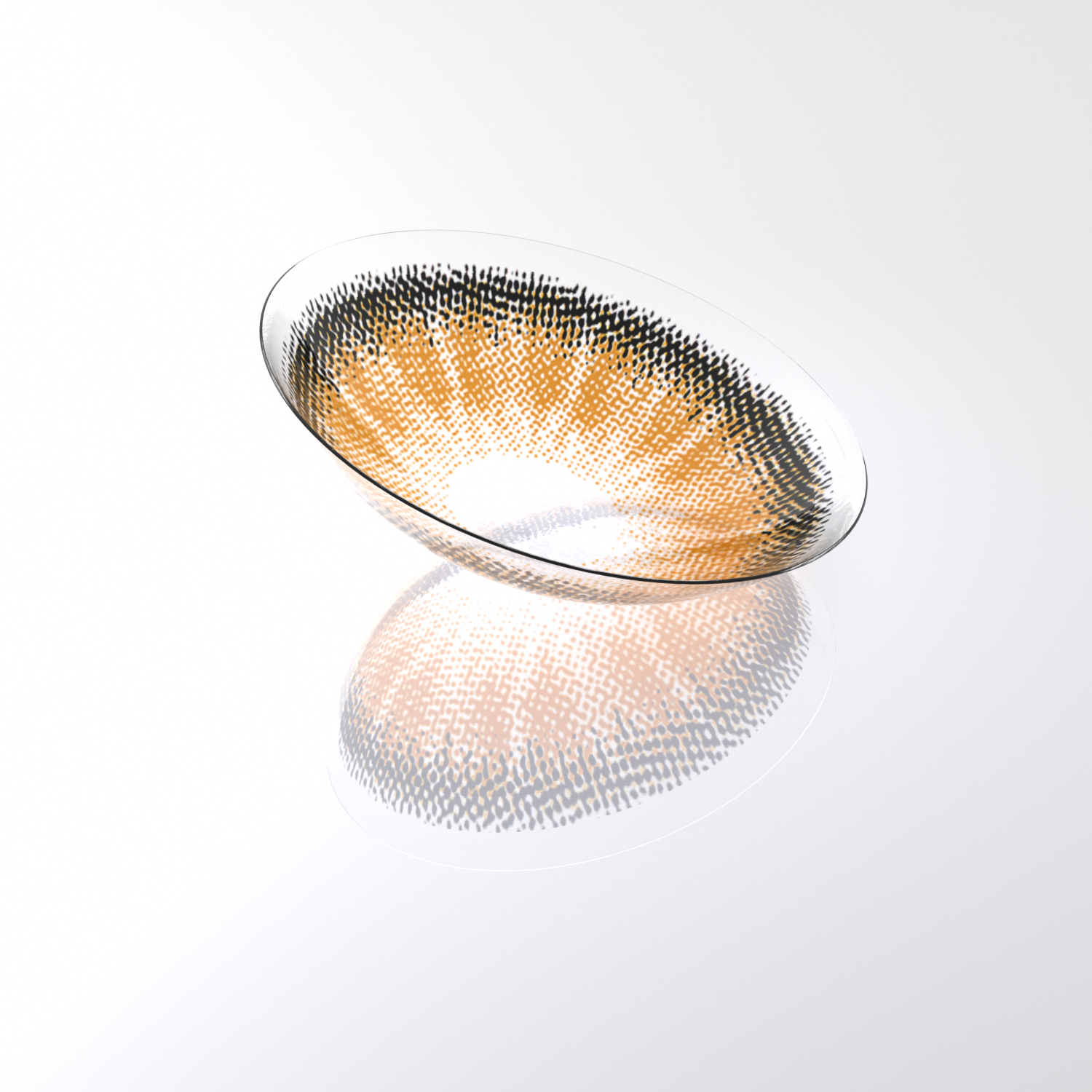 MIIEMO Butterscotch Ray warm honey amber contact lens close-up on white background