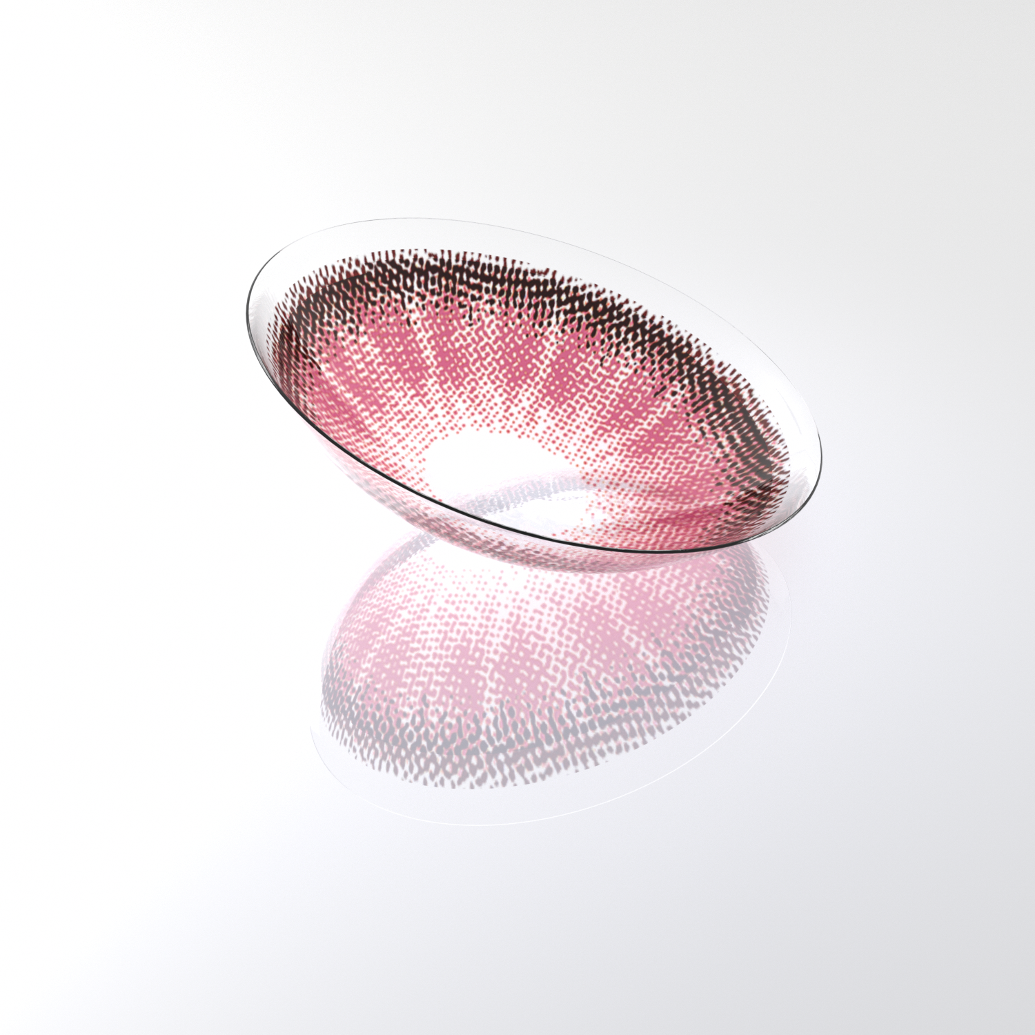 MIIEMO Sakura Petal soft lavender purple contact lens close-up on white background showing petal pattern