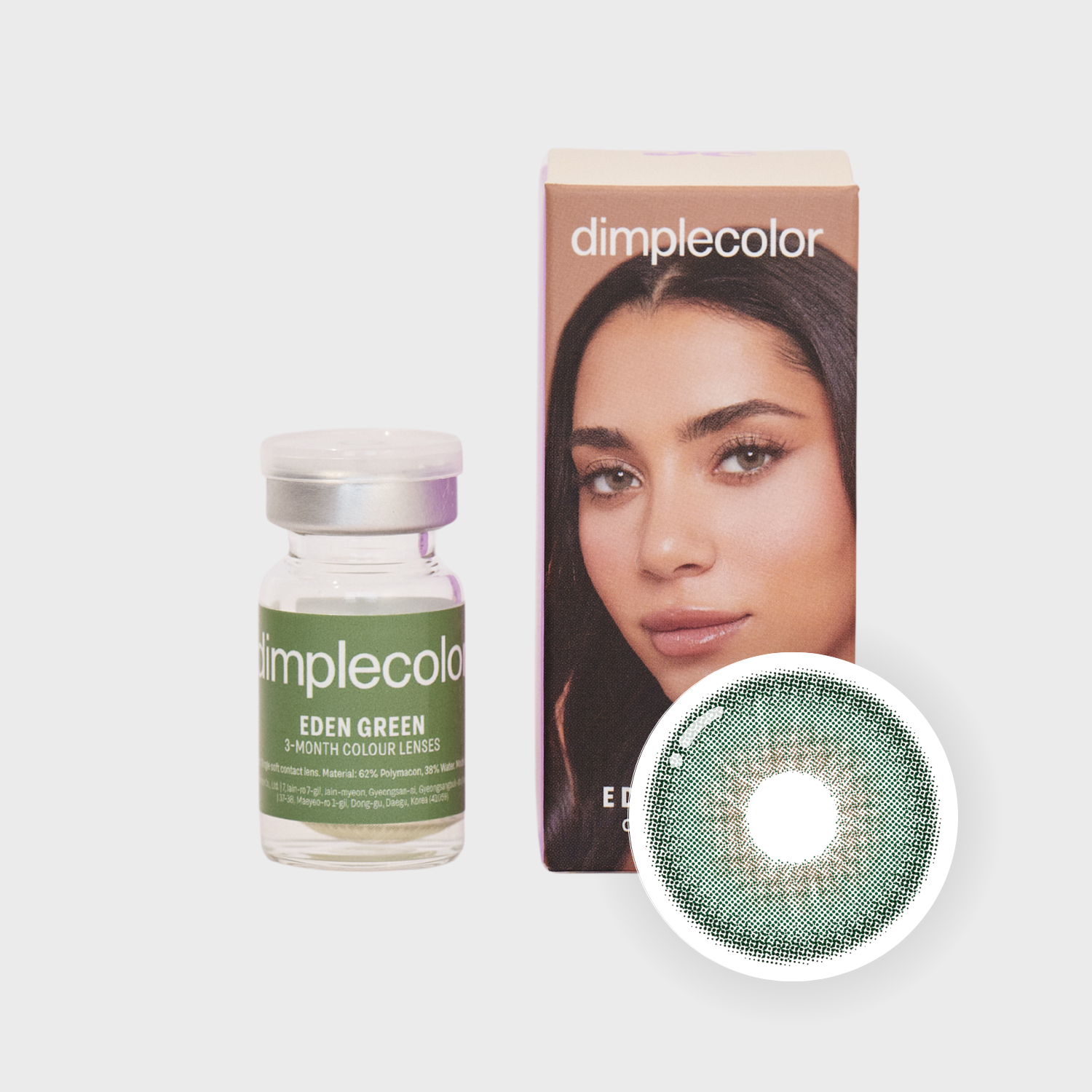 Eylumi Eden Green Colored Contact Lenses - Natural Green Eye Enhancement | 3-Month Reusable Lenses