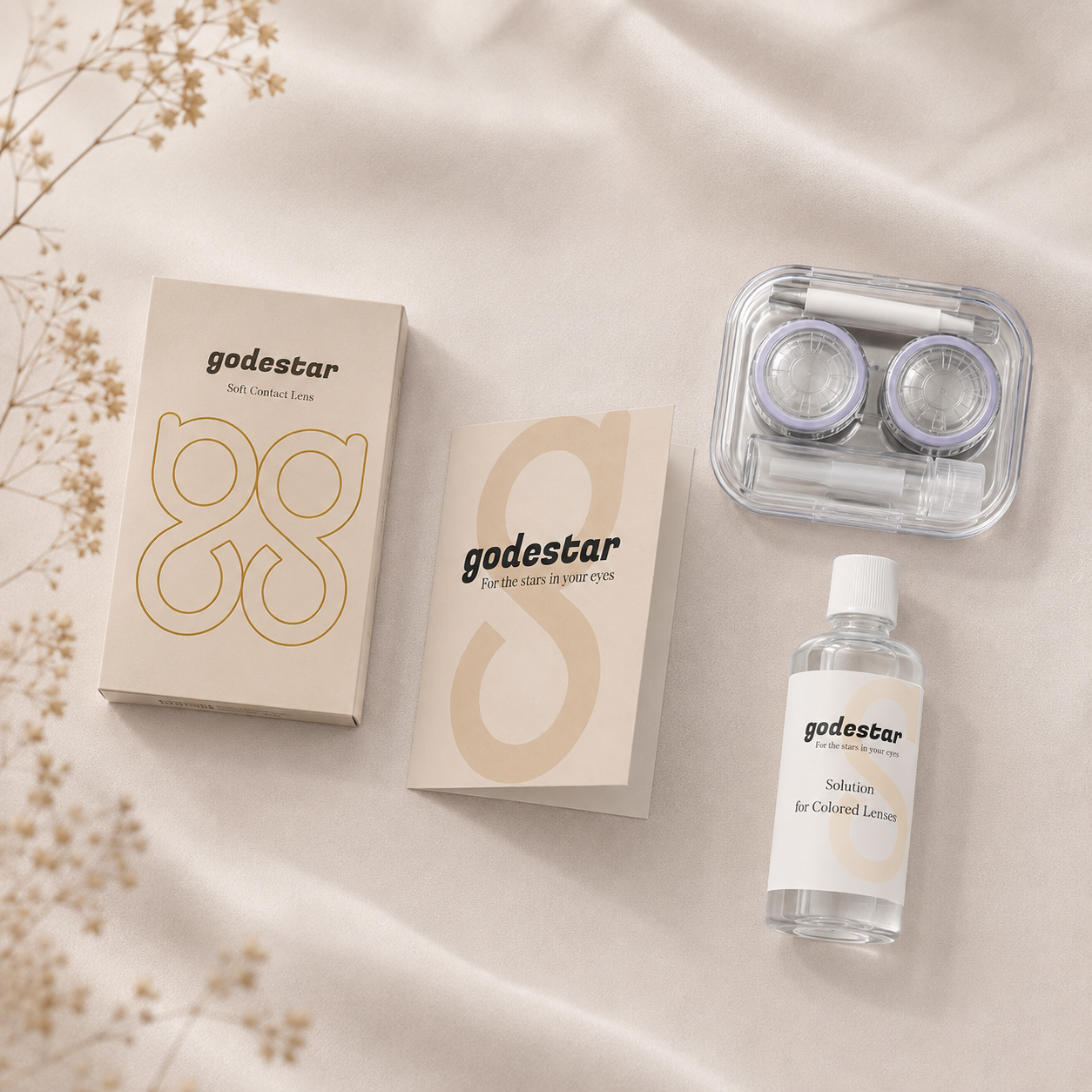 Godestar Butterscotch Ray Warm Honey Amber Colored Contact Lenses – Natural Brown Contacts for Dark Eyes | 6 Months Wear