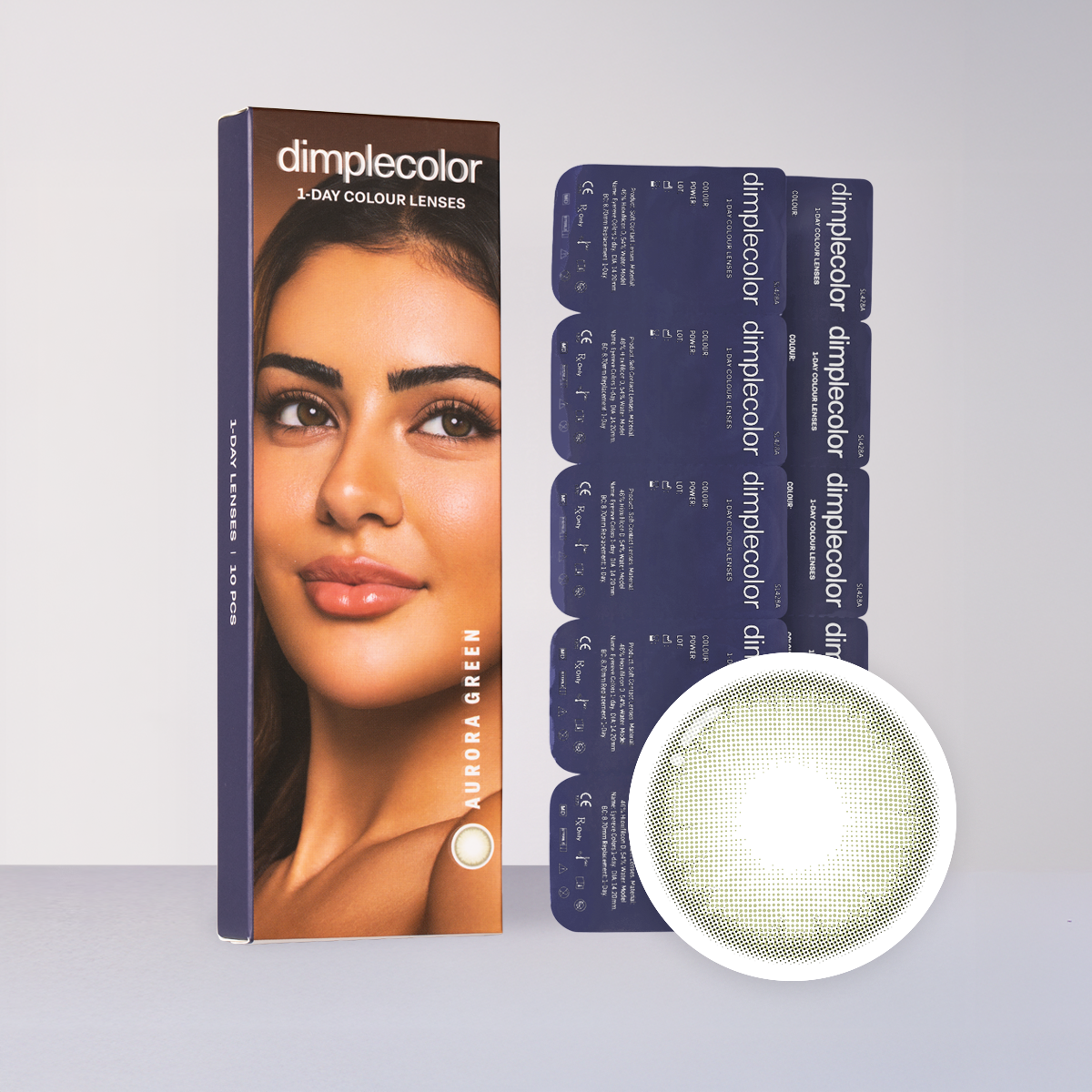 Eylumi Aurora Green Colored Contact Lenses - Natural Green Eye Enhancement | 1-Day Daily Lenses