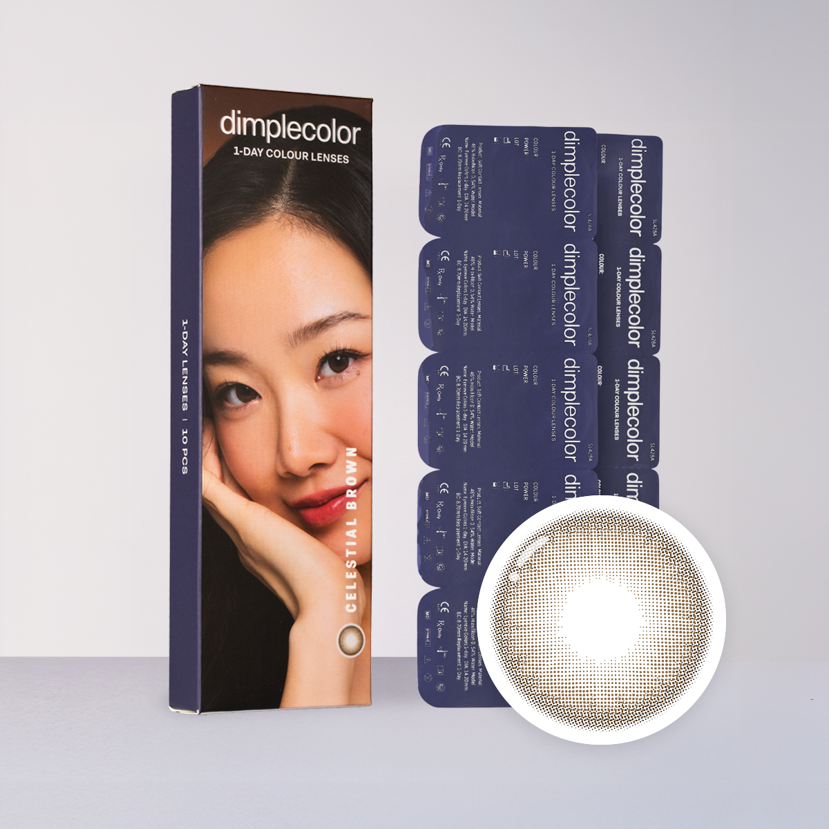 Eylumi Celestial Brown Colored Contact Lenses - Natural Brown Eye Enhancement | 1-Day Daily Lenses